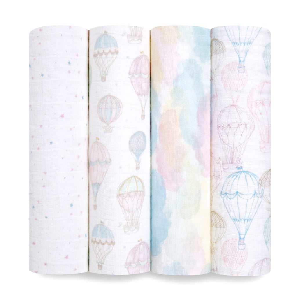 aden + anais | Above the Clouds Organic Muslin Swaddle Blanket 4pk