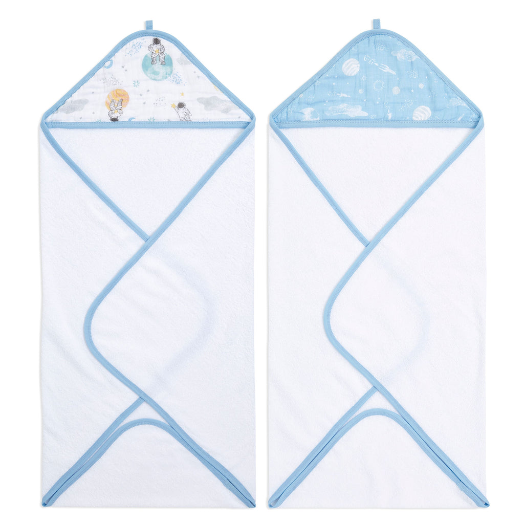 Space Print Muslin Hooded Towel Set | 2pk | aden   anais