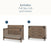 A Lucas 2-Piece Nursery Set with Crib and Dresser featuring a wooden crib and three-drawer dresser with dark corner accents, perfect for a modern farmhouse nursery.