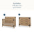 Lucas 2-Piece Nursery Set with Crib and Dresser, featuring a wooden crib labeled 1 and a three-drawer dresser labeled 2, with text at the top reading: Includes: Full-Size Crib and Dresser.