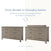 A six-drawer Crescent Gray Denman Double Dresser by Child Craft shown alone and with a changing tray attached.