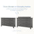 Side-by-side comparison of a gray six-drawer Child Craft Denman Double Dresser, Midnight Gray alone and with a changing tray attached, reading From dresser to changing station.