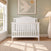 Child Craft Hampton Arch Top 4-in-1 Convertible Crib in matte white with an arched headboard.
