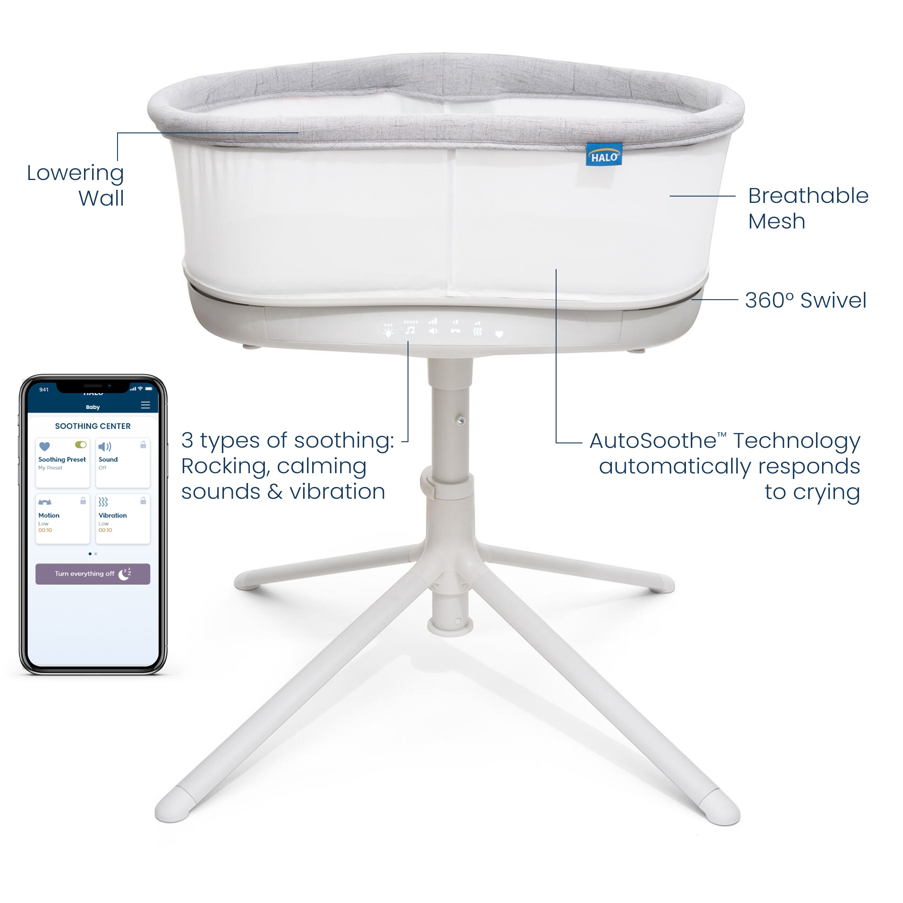 Smart Bassinet: HALO BassiNest® Connected Swivel Sleeper