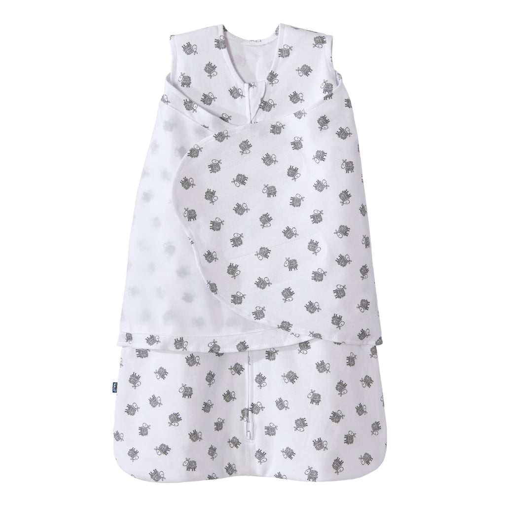 White Lamb Scriblle Cotton Swaddle - Newborn | HALO