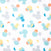 Abstract Mickey Mouse head shapes in pastel blue, orange, yellow, and gray overlap on a white background—perfect for the Disney™ Wearable Blanket Cotton TOG 0.5 by HALO to support safe sleep for babies.