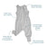 The HALO Toddler Luxe Fleece TOG 2.0 is a light gray baby sleeper with adjustable straps for safety, an inverted zipper for diaper changes, an elastic waist, ankle cuffs for length adjustment, and cozy foot cuffs.