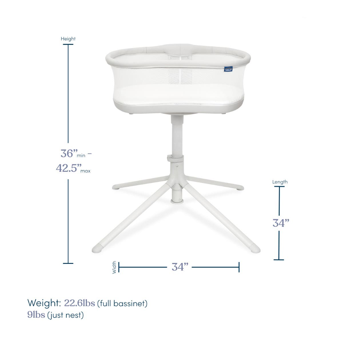 BassiNest Swivel Sleeper Bedside Bassinet HALO - Main Image