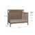 The Child Craft Hampton Flat Top 4-in-1 Convertible Crib in Dusty Heather features slatted pine sides, a paneled headboard, and measures 44.75
