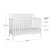 The Child Craft Scout 4-in-1 Convertible Crib in Matte White features slatted sides and back, measures 44.25