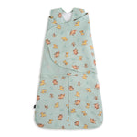 The HALO Disney™ Lion King SleepSack is a 100% cotton green wearable blanket with cute animal patterns in brown and yellow. It features a sleeveless design, an adjustable closure, and a bottom zipper for convenience. TOG 0.5 ensures comfort for your baby.
