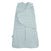 The HALO Swaddle SuperSoft Bamboo TOG 2.0 features a light blue design with a front zipper and adjustable Velcro wings, keeping infants snug and secure while sleeping.
