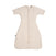 Beige quilted HALO Easy Transition SleepSack TOG 1.5 swaddle with short sleeves and a center front zipper.