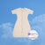 A HALO Easy Transition SleepSack TOG 1.5 quilted short-sleeve baby sleep sack with a front zipper, featuring a 2024 JPMA Innovation Awards badge against a blue sky background.