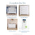 Four white nursery pieces are shown: the Child Craft Hampton Arch Top 4-in-1 Convertible Crib in Matte White, a three-drawer dresser, a toy box, and a breathable crib mattress. Each is labeled; *Items sold separately.