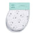 A pack of two aden + anais boutique burpy bibs is shown. The bibs are made from 100% cotton muslin with a charming grey star pattern on white, all presented in light blue packaging.