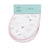 The aden + anais boutique burpy bibs 2 pack includes two absorbent muslin bibs with pink and gray hearts and a soft pink border.