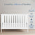 A Child Craft Atwood 3-in-1 Euro Convertible Crib in Matte White stands on a light wooden floor. Above: 