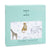 An aden + anais boutique cotton muslin dream blanket in a teal box features a clear window showing giraffe, leopard, and elephant illustrations among leaves. Made of 100% breathable cotton muslin, its perfect for gentle comfort.