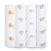 The aden + anais organic cotton muslin swaddle blanket 4 pack is GOTS certified, offering peace of mind. Each sustainable blanket features charming animal prints—lions, elephants, turtles, and zebras—with simple, repeating patterns that capture each creatures essence.