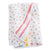 The aden + anais essentials cotton muslin dream blanket features colorful ice cream cone patterns and pastel striped trim in pink, yellow, and teal. The soft baby blanket is neatly folded with one corner flipped over.