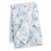 The aden + anais essentials cotton muslin dream blanket features soft, light blue fabric with pastel star patterns and blue-outlined Winnie the Pooh designs—perfect as a cozy newborn blanket.