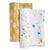The aden + anais essentials cotton muslin swaddle blanket 2 pack includes a yellow geometric diamond design and a white blanket with colorful scattered diamonds; both are soft, breathable cotton muslin and neatly folded together.