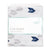 Packaged essentials cotton muslin crib sheet by aden + anais features a white background with blue and gray arrows. The breathable cotton fitted sheet fits standard cribs measuring 52 x 28 (132cm x 71cm). Label reads crib sheet and aden by aden + anais.