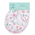Aden + Anais boutique 100% cotton muslin burpy bibs 2 pack features absorbent no-slip bibs with a floral design of pink and orange flowers and green leaves, displayed with packaging highlighting the brand name.