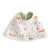 The aden + anais essentials cotton muslin burpy bib features absorbent muslin with a charming animal print of foxes, deer, and flowers. Reversible from soft white to green with a secure button closure, its perfect for keeping your little one tidy!.