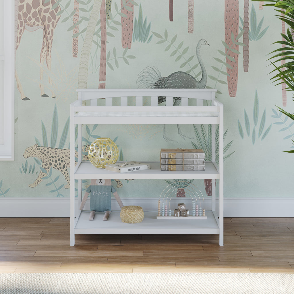 Flat Top Diaper Changing Table, Matte White | Child Craft