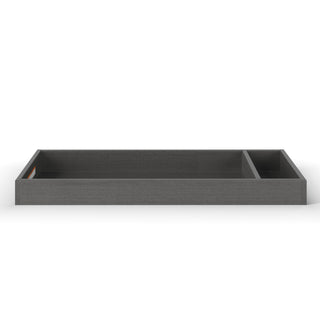 The Child Craft F01792 Universal Changing Table Topper in Midnight Gray is a rectangular organizer with two compartments, perfect for tidying a dresser or pairing with a baby changing table, displayed on a white background.