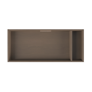 The Child Craft F01792 Universal Changing Table Topper in Dusty Heather features a rectangular design with two compartments and a smooth dark brown finish—perfect as a stylish, practical nursery dresser topper.