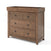 The Child Craft Atwood 3-Drawer Dresser in Cocoa Bean features three drawers with simple black knobs, a chevron-patterned top drawer, raised edge on top, and a warm brown finish.