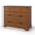 The Child Craft Redmond 3 Drawer Dresser in Coach Cherry features two small top drawers, a large bottom drawer, and black handles. It measures 33