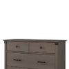 The Child Craft Redmond 3 Drawer Dresser in Dapper Gray features a simple, modern design with two small drawers and one large drawer, making it a stylish and functional addition to any nursery or children's space.