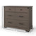 The Child Craft Redmond 3 Drawer Dresser in Dapper Gray features three spacious drawers with black handles, measuring 33
