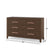 The Child Craft Kieran 6-Drawer Double Dresser in Toasted Chestnut features pink handles and measures 55