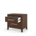 The Child Craft Kieran Nightstand in Toasted Chestnut features two drawers (one partially open with a folder), baby-safe finishes, and pink handles—ideal for safe, stylish nursery storage.