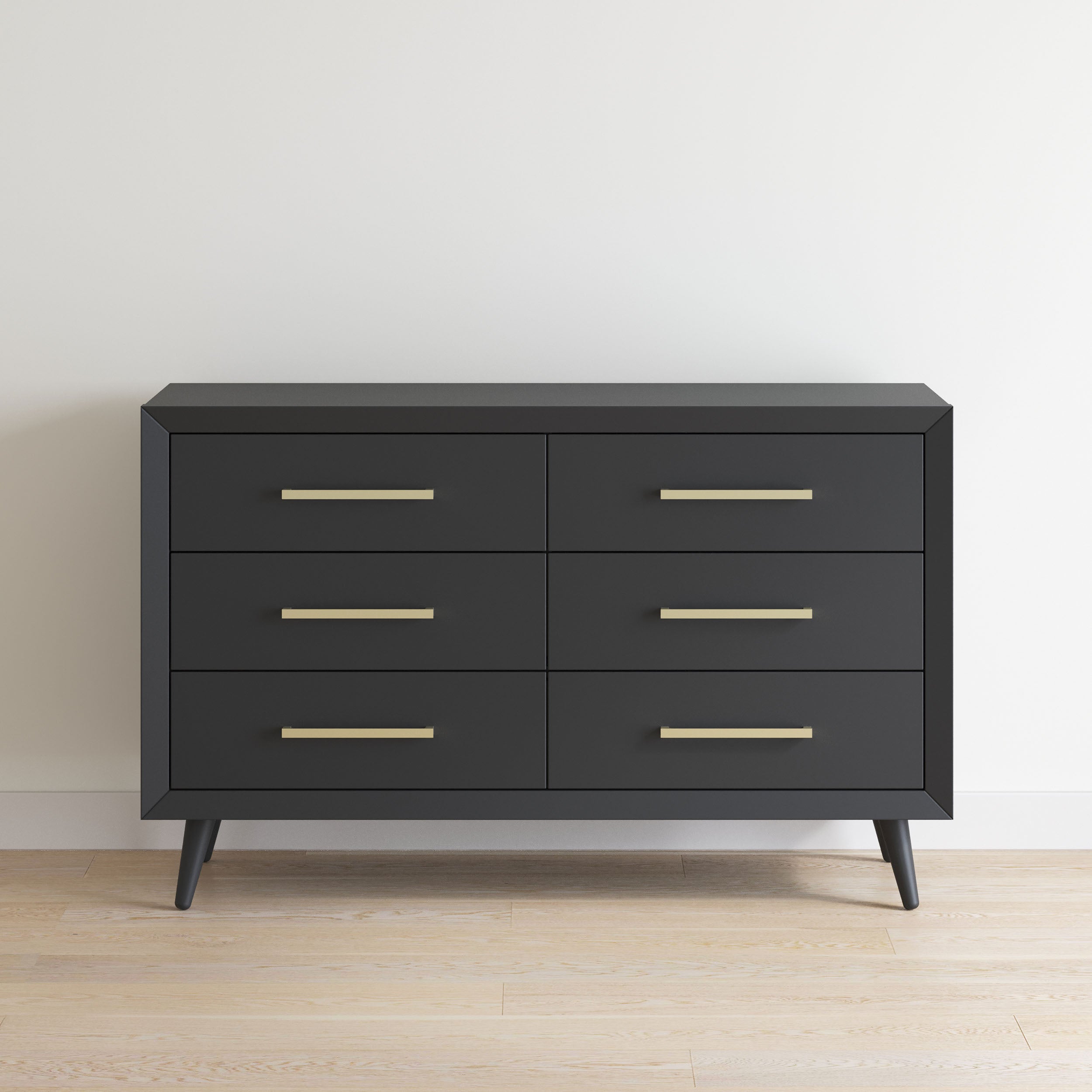 long black dresser Cranbrook 6 Drawer Double Dresser Child Craft Color: Ebony Black
