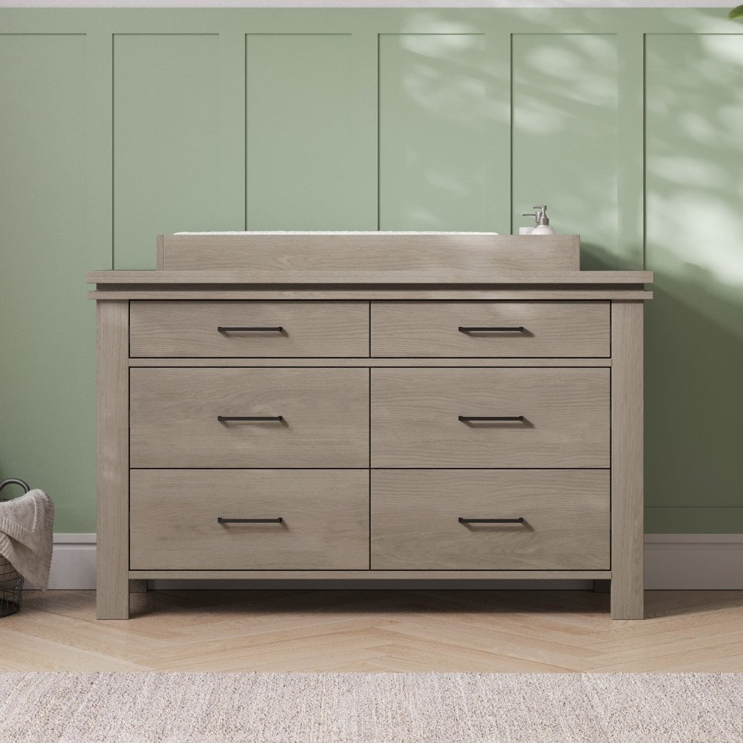 Denman Double Dresser, Crescent Gray | Nursery Dressers | Child Craft Denman Double Dresser, Crescent Gray | Nursery Dressers | Child Craft