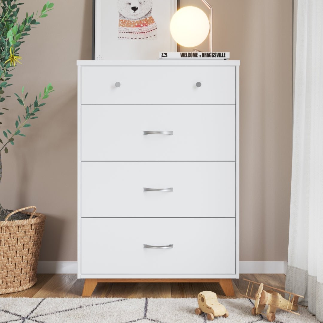 Soho 4 Drawer Chest, White/Natural at Child Craft Soho 4 Drawer Chest, White/Natural at Child Craft