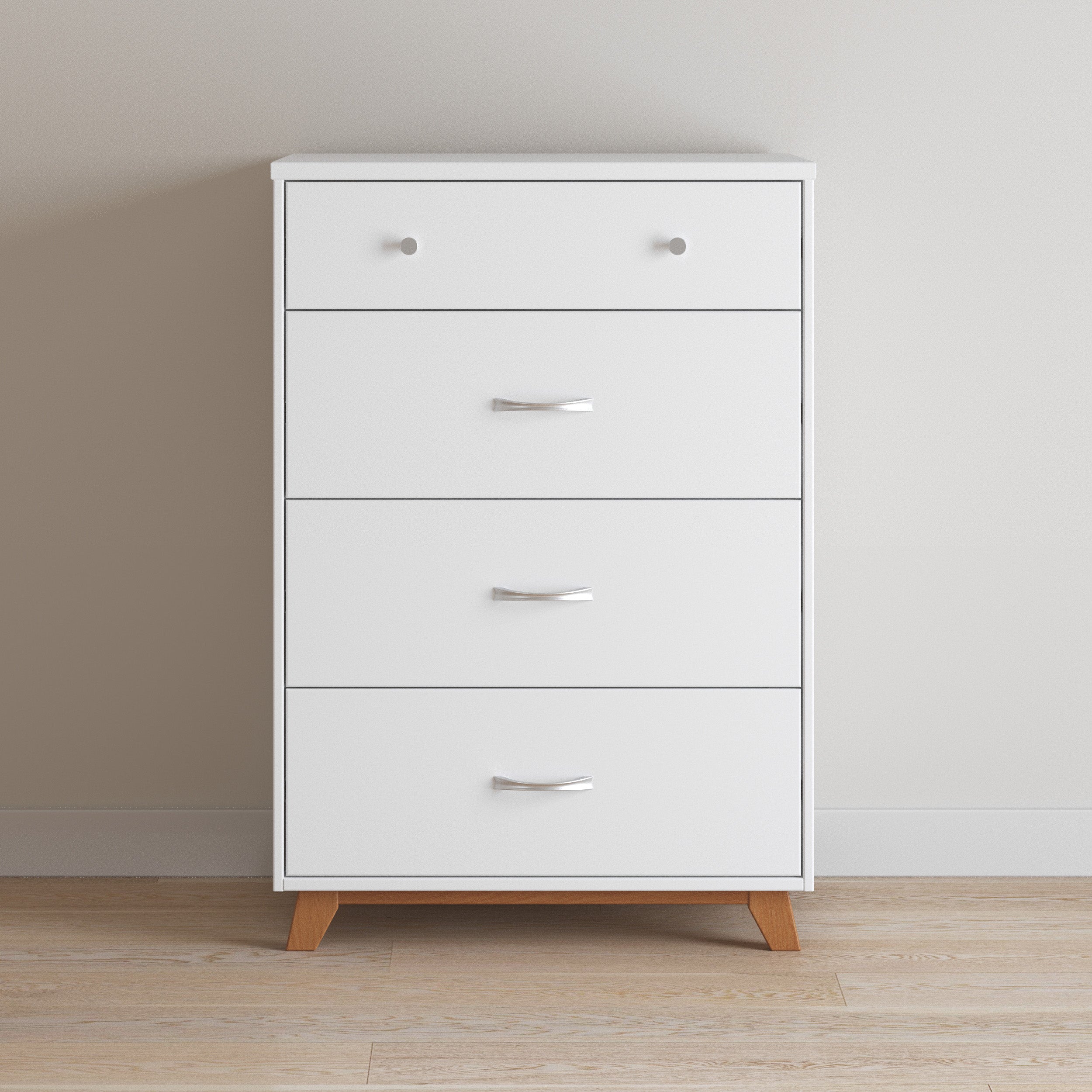 Soho 4 Drawer Chest, White/Natural at Child Craft Soho 4 Drawer Chest, White/Natural at Child Craft