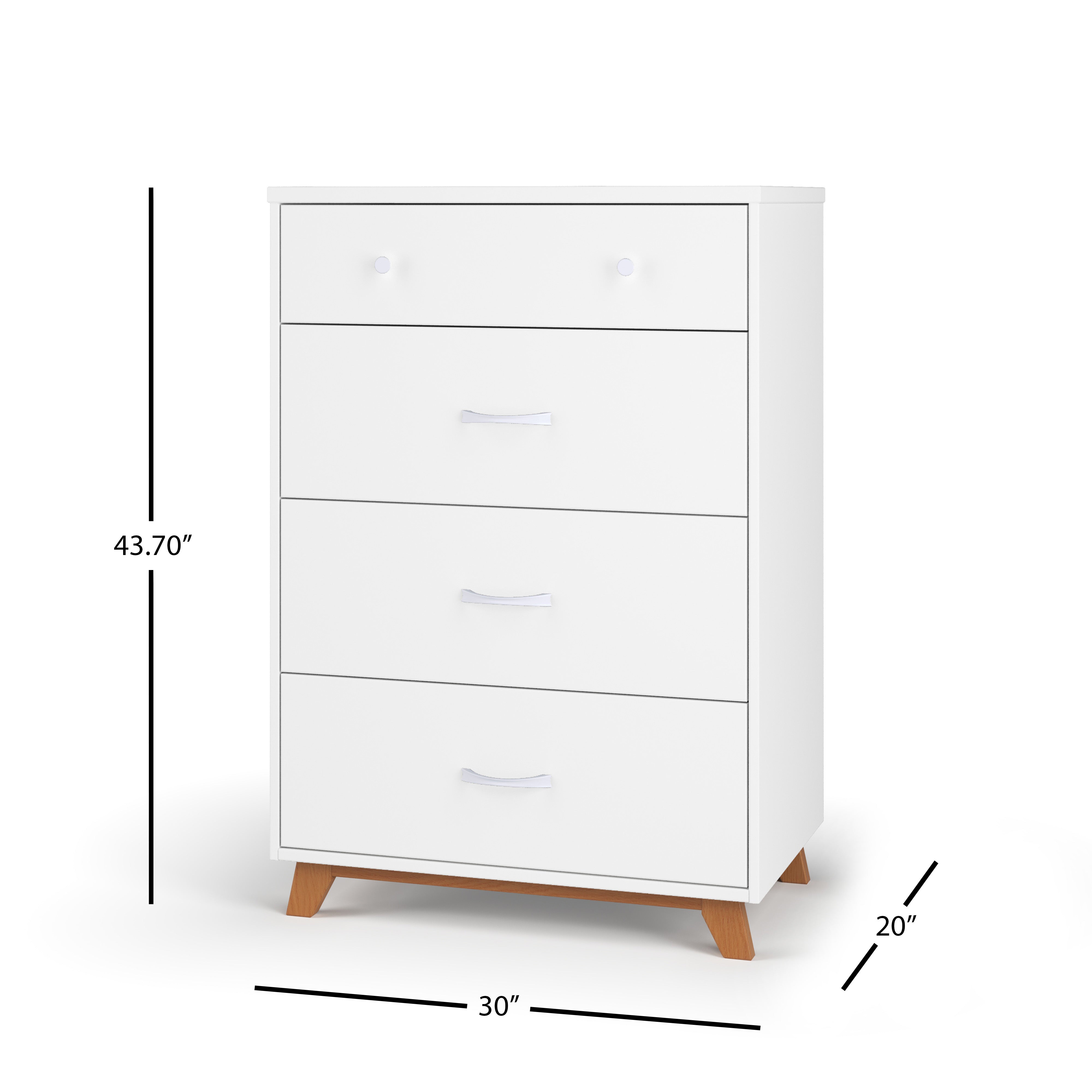 Soho 4 Drawer Chest, White/Natural at Child Craft Soho 4 Drawer Chest, White/Natural at Child Craft