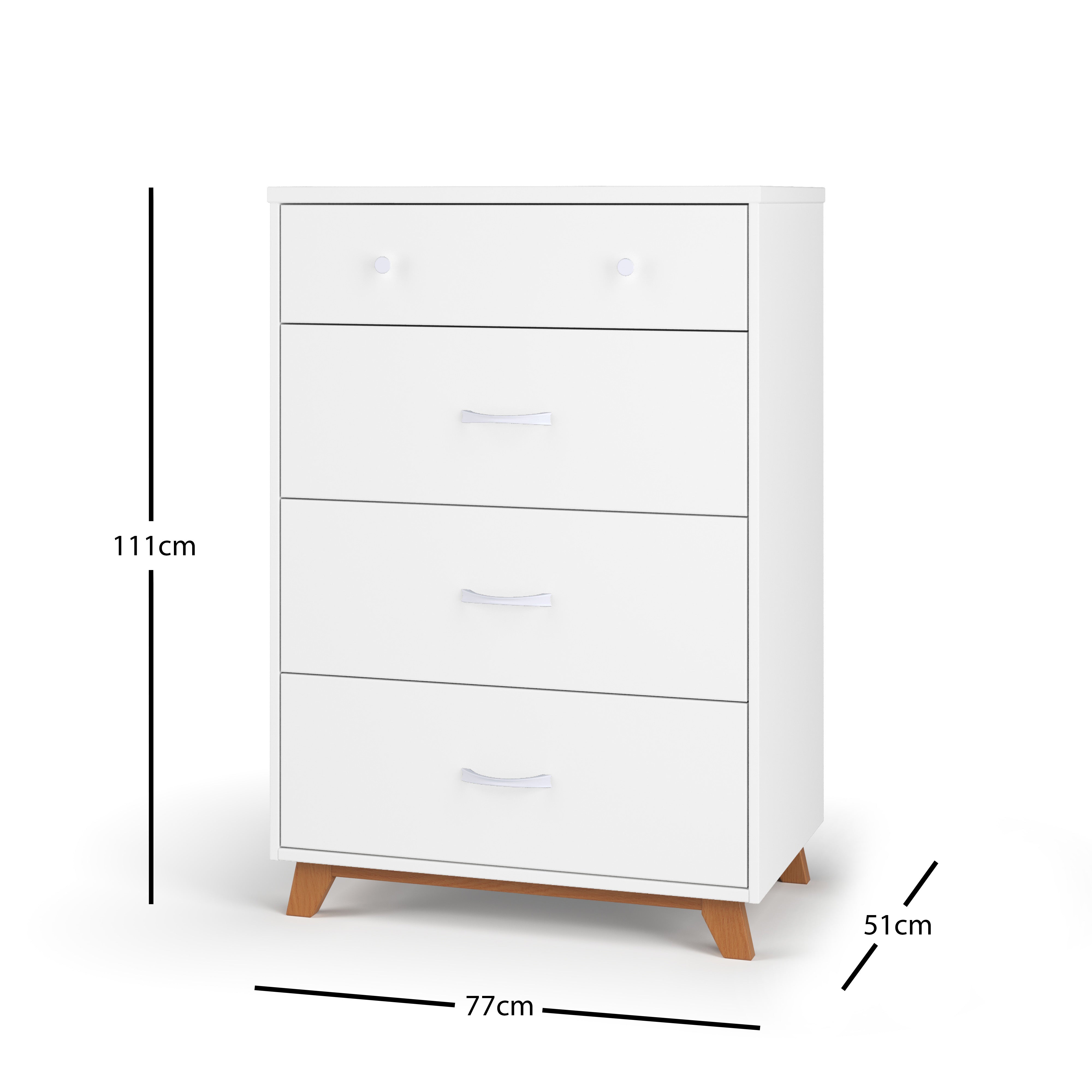 Soho 4 Drawer Chest, White/Natural at Child Craft Soho 4 Drawer Chest, White/Natural at Child Craft