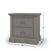 The Child Craft Jordyn Nightstand, Ready-to-Assemble in Lunar Gray, features crown molding, two drawers with round knobs, baby-safe finishes, and measures 25