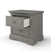 The Child Craft Jordyn Nightstand in Lunar Gray features a classic design with crown molding, two drawers—one partially open—and smooth edges. Ready-to-assemble and baby-safe, it’s a sturdy choice for any bedroom.