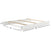 The Child Craft Full-Size Bed Rails in White/Brown feature a minimal, modern design with three horizontal slats. Measurements are 5.75