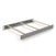 The Child Craft F06434 Full-Size Bed Rail in Lunar Grey is shown on a white background. This modern gray metal and wood rail features three wooden support slats, along with sturdy low-profile headboard and footboard for stability.