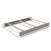 The Child Craft F06434 Full-Size Bed Rail in Lunar Grey features sturdy metal and wood construction, three wooden support slats, gray side panels, and measures 54